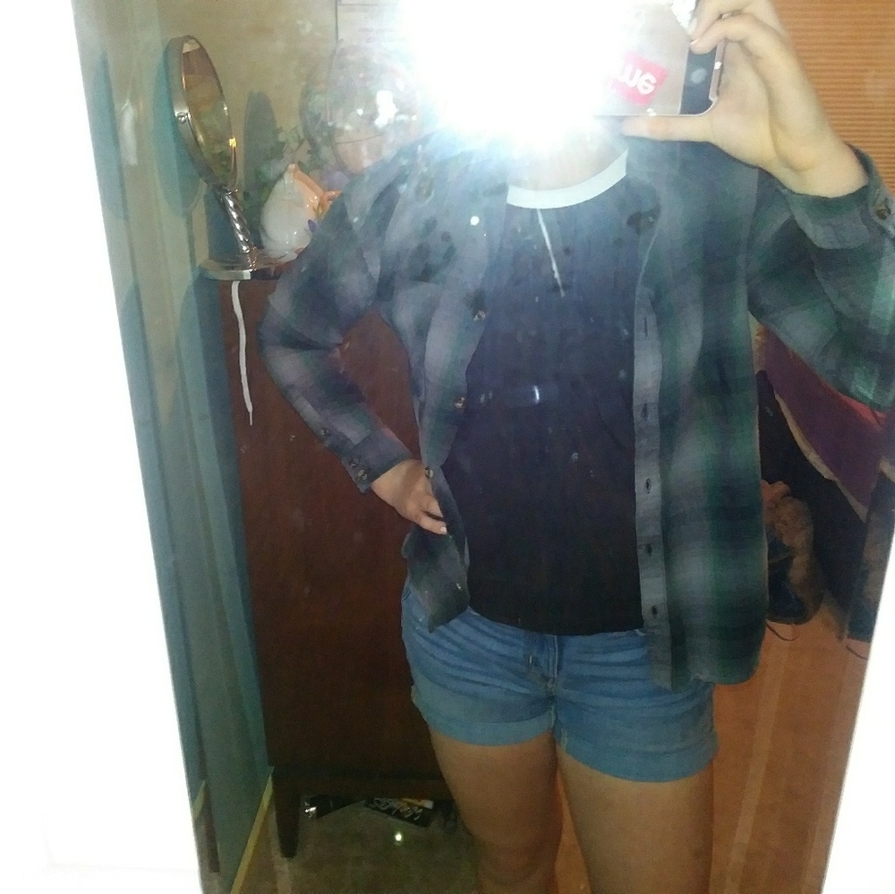 Flannel green black